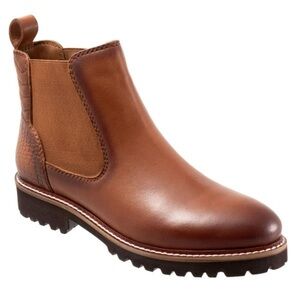 Softwalk Indy Luggage Leather Brown Ankle Boots 9